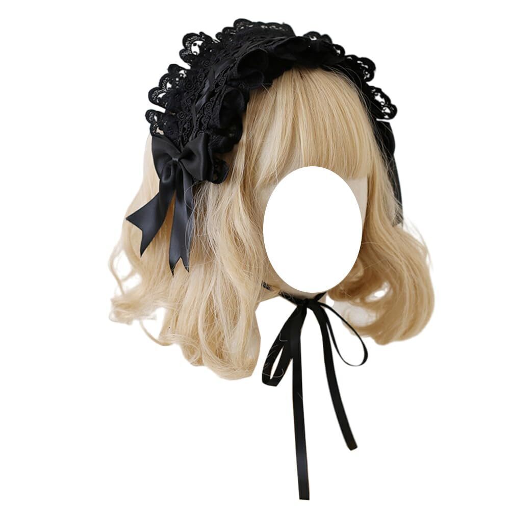 4401 Lolita Headband Black Lace Maid Hairband Hair Accessories Girls Gothic